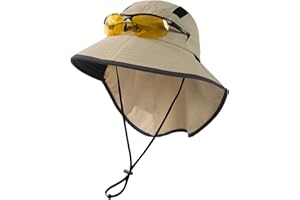 TOP-EX M/L/XL/XXL Unisex Mens Sun Hat with Neck Flap Sunglass Lock UPF 50 Wide Brim Outdoor Fishing Hats Waterproof & Packable