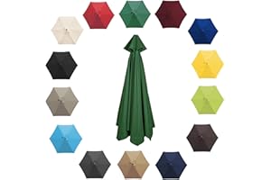 CMJYMX 200cm 2.7m 300cm Umbrella Replacement Parasol Canopy, Garden Parasol Canopy Cover For Patio Sun Umbrella, 6 Arms/8 Arms Replacement Parasol Cover, Market Table Umbrella Replacement Top(Color:Green,Siz