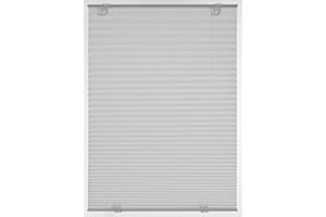 Gardinia Plissettata Solo con Ventose, Tenda Pieghevole Opaca, Parti per Il Montaggio Incluse, 2 Binari in Alluminio, Grigio, 70 x 130 cm (LxH), Metallo