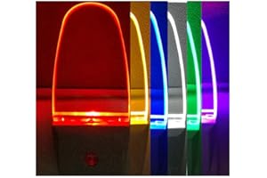 GREENIC 2 Pezzi LED Multicolore Luce Notturna da Presa con Sensore Crepuscolare Automatico Bambini RGB Notte Luce 0.5 W Risparmio Energetico Lampada per Camera da Letto, Camera dei Bambini