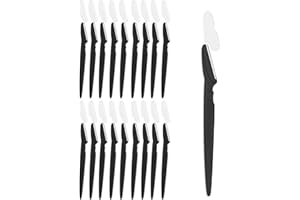 KHAOP 18pcs Dermaplaning Blades For Face - Face Razors for Women, Eyebrow Razor & Facial Hair Remover, Exfoliates Facial Skin, Eyebrow Shaper, Dermaplaning Tool for Women and Men (Black)