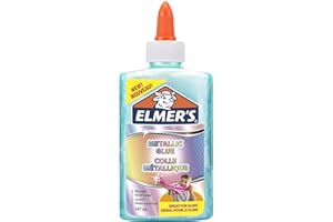 Elmer's colle PVA nacrée - Idéale pour fabriquer du slime - Lavable - Bleu canard - 147 ml - 1 unité