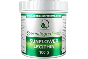 Special Ingredients Lécithine de Tournesol en poudre 100g - Sunflower Lecithin - Émulsifiant, améliorant & épaississant - Convient aux vegans, végétariens, sans gluten - Emballage recyclable