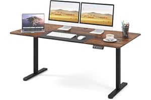 GIANTEX Biurko elektryczne z regulacją wysokości 140 x 70 cm, biurko komputerowe, funkcja pamięci, konstrukcja antykolizyjna, funkcja blokady dla dzieci, stół elektryczny do sypialni (brązowe)