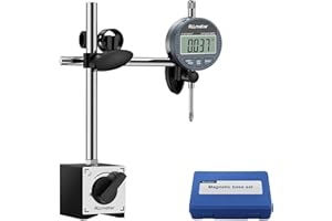 ALLmeter Digital Dial Indicator with Magnetic Base with Storage Case,Dial Gauge 0-1 Inch/25.4 mm 0.01 mm (0.0005 ") Inch/Metric Conversion for 3D Printer Lathe Workshop Woodworking