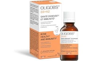 CCD Oligobs D3+K2 | Complément alimentaire Vitamine D3 + K2 végétale | Flacon 15 ml | Immunité et santé osseuse | D3 végétale issue de lichen + K2 MK-7 | Sans additif | Végan | Fabriqué en France