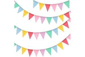 ‎G2PLUS G2PLUS 12 m Bunting Outdoor Bunting Garland Weatherproof, 3 Pieces 36 Pieces Garden Decoration Garland Colourful for Wedding Birthday Party Festival Decoration