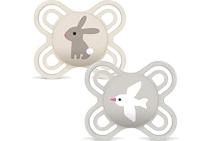 MAM Perfect Start Schnuller | 0-2 Monate | Schnuller für Neugeborene | 94% Akzeptanz | Babyschnuller beugt Zahnfehlstellungen vor | mit Zahnmedizinern entwickelt | SkinSoft Silikon | Hase | 2 Stück
