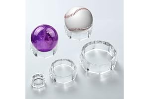 TERDEWE 3 size(48PCS) Octagons New Version Clear sphere stand,Ring ball Stand Spheres Holder, Display Stand for Golf Ball, Baseball, Softball, Tennis Ball, Spheres, Marbles, Collections