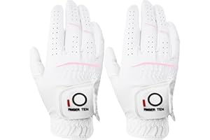 FINGER TEN Gants De Golf Femme Paire de Valeur ou Lot De 2, Gant Main Gauche Droite Temps pluvieux Confortable Doux Taille XS à XL