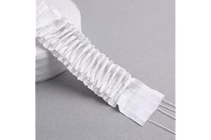 WANYI Cinta para Cortinas, Cinta Cortinas Fruncir, 70mm de Ancho Universal Cabecera de Cortina Poliéster Cinta Accesorios para Cortina de Ventana, Puerta Cortina(3M)