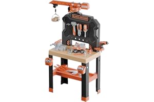 Smoby - Black+Decker - Etabli Bricolo Builder - 87 Accessoires - Matière Recyclée - A Partir de 3 Ans - Fabrication Française