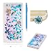 Produktbild Für Huawei P9 Lite Hülle,SKYXD Glitzer Flüssig Wasser Kreativ Design Weiche Silikon Gel Gummi [Nicht Hard Case] Brillianter Leichtes Glatt Schutzhülle mit [Handyanhänger + Eingabestifte] Handy Tasche Hülle Etui für Huawei P9 Lite Soft Shine Bling Glitter Liquid Water Folie Case Back Cover With Touch Pen Dust Plug - Blau Treibsand Sparkle DIY Engel