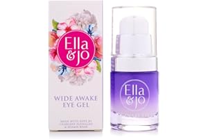 Ella & Jo Wide Awake Anti Aging Eye Gel, Reduces Fine Lines & Wrinkles, Brightens Dark Circles, Depuffs Eye Bags, Hyaluronic Acid + + Peptides + Caffine, Hydrates, Firms, Brightens & Smooths - 20ml