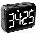 NOKLEAD Digital Kitchen Cooking Timer - Magnetic Countdown Count Up Timer with Large LED Display Loud Volume and 2 Brightness, Easy to Use for Kids Teachers and Seniors (black)