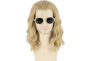 LeMarnia Lange Gelockte Herrenperücke Halloween Cosplay Kostüm Perücke