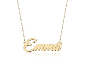 UMAGICBOX Exquisite Personalized Name Necklace|Choose from 14 Font Styles|Customizable 18K Gold Plated Stainless Steel & Sterling Silver Pendant|Unique Gift for Her