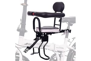 MSFE Front Mounted Children's Bike Seat,Bearing 30kg Childrens Bike Seat Front,Safe Kids Bike Seat With Seat Belt,Back Rest,Foot Pedals,Handrail,Suitable For Children Aged 6 Months To 5 Years