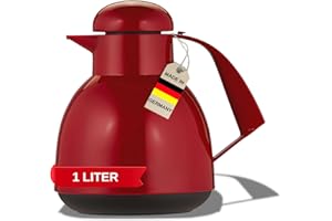 Helios Day - Thermos rosso, 1 l, 6 ore, mantiene le bevande calde e fredde, con supporto per bustine di tè, facile da pulire, adatto per tè e caffè