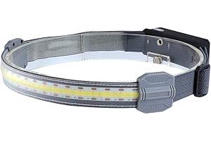 VISVIC USB COB LED Head Torch, Ultra-Low Profile Durable Elastic Headlamp, Lightweight Design, Waterproof, Bright LED Lights, 3 Modes, for Running, Hiking