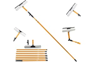 RETAAJ 3.5m Telescopic Heavy Duty Window Cleaner for Window and Glass Cleaning Extendable Long Squeegee Head Conservatory Pole