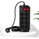 8&rsquo;li &Ccedil;oklu Priz + USB &amp; USB-C + 2 Metre G&uuml;&ccedil; Kablosu | G&uuml;&ccedil; Dağıtıcı Elektrik Uzatma Kablosu &ndash; Ev/Ofis/Masa&uuml;st&uuml;