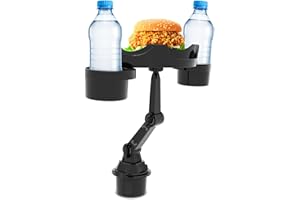 BODYGAD Vassoio da tavolo portabicchieri per auto, tavolino per auto regolabile a 360 °, portabicchieri per auto, organizer per auto per portabicchieri per auto