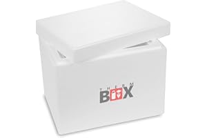 ‎THERM BOX THERM-BOX Styroporbox 13W Innen: 30x20x22cm Wand: 5cm Volumen: 13,2L Isolierbox Kühlbox Warmhaltebox Wiederverwendbar