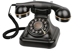 Bisofice Audio Guest Book Phone for Wedding, Classic Audio GuestBook Recorder, Messages Guest Book, Retro Style for Parties Birthdays Rentals, Black