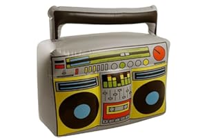 PARTYRAMA HENBRANDT Inflatable Boom Box 44 X 38cm Accessory for Blow Up 70s 80s Fancy Dress