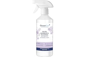 OCEAN FREE 99.9% IPA Disinfectant Rubbing Isopropyl Alcohol - 500ml - Kills 99% Bacteria, Germs - Sanitiser Sanitizer (Single)