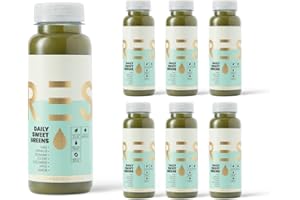 PRSS 100% COLD PRESSED PRESS Healthfoods, 6 x 250ml Daily Sweet Greens, Cold Pressed Juice, Green Juice containing Kale, Spinach, Celery, Romaine, Cucumber, Apple and Lemon, Healthy Juice Drink or Snack