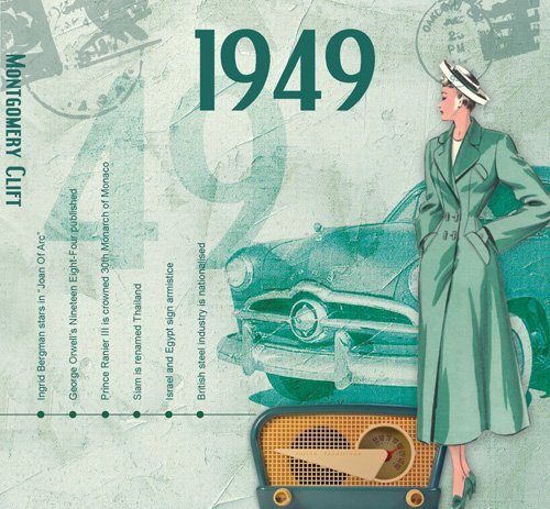 Preisvergleich Produktbild 1949 Geburtstag Geschenken - 1949 Chart Hits CD und 1949 Geburtstagskarte