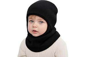 DRESHOW Kids Winter Warm Hat Scarf Baby Earflap Beanies Fleece Lined Knit Hood Toddler Hat Windproof Balaclava Kids 1-6 Years