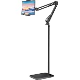LanPavilion Tablet Floor Stand, Flexible and Adjustable Tablet Stand Compatible with iPad Pro, Air, iPhone, Galaxy, Compatibl