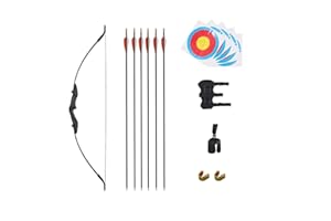 JF HOME BLISS 40lbs Recurve Takedown Bow Arrow Set Hunting for Youth Adult Practice Outdoor Hunting Archery Carbon Arrows and Armguard and Finger Tab