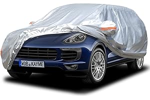kayme Bâche Voiture Étanche Respirante, 6 Couches Housse de Protection Voiture Extérieur Compatible avec Porsche Cayenne (2010-2024) Contre Pluie Soleil Poussière avec Zip et Doublure en Coton.