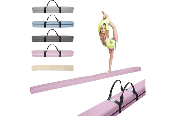 MAMOI® Poutre Gymnastique Pliable (Longueur 200 cm), Accessoires de Gym, Poutre Anti-dérapante et Pratique à Transporter