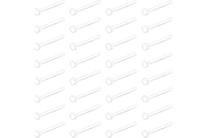 Mayhoop Clear Nose Studs Retainers Bioflex Acrylic Nose Rings 22G 32 Pcs Plastic Bone Pin Nose Studs for Women Men School Work Piercing Jewelry