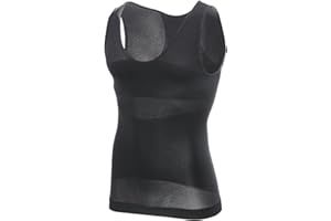MEETYOO Débardeur Compression Homme,Manches Longues pour Hommes Maillot de Corps Ventre Plat Minceur Gilet Invisible Amincissant sans Manches Body Shaper Tee Shirt