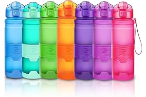 ZOUNICH Botella Agua Deporte Botellas Agua Niños sin BPA, Reutilizable Tritan Plástico Ecologica con Filtro, 400ml/500ml700ml/1l, Cantimploras para Gimnasio, Bicicleta, Colegio, Oficina, Viajes