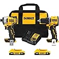 Dewalt DCK225D2 20V MAX ATOMIC Brushless Compact Lithium-Ion 1/2 in. Cordless Drill Driver and 1/4 in. Impact Driver Combo Kit with 2 Batteries (2 Ah)