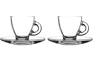 Ravenhead Entertain Glass Espresso Cup and Saucer, Set of 2, 8cl