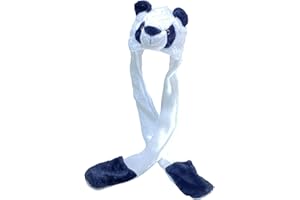 Xiang Ru Animal Costume Gloves Scarf 3 in 1 Set Hat, Animal Plush Hoodies, One Size Fits All Adults & Kids/Soft, Warm Beanie Hat