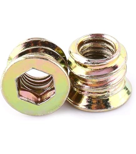 30 Inserti Filettati Per Legno M6x15mm - In Acciaio Zincato, Con Testa Esagonale, Per Mobili E Fai Da Te