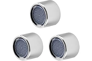 Hibbent 3 pezzi aeratore per rubinetto del lavandino del bagno, parti di ricambio per aeratore per lavello da cucina, 1.2, 1.5, 1.8 GPM 12 Pack Flow Retrictor - 22mm femmina - Cromo lucido