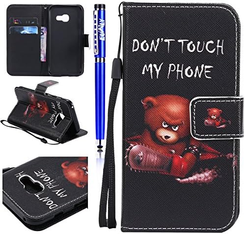 FESELE Samsung Galaxy A3 2017 Case Samsung Galaxy A3 2017 Wallet Cover Case Stylish Yet Simple Painted Pattern PU Leather Protective sleeve Stand Feature with Lanyard Book Style Magnetic Closure PU Leather Wallet Elegant Classic Flip Folio Cover Case Card Slot and Banknotes Pocket for [Samsung Galaxy A3 2017] + 1 x Blue Stylus Pen- Colored Painting#7