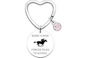 SDOFY Horse Gifts Keyring Horse Gifts for Girls Woman Horse Rider Riding Keychain Born to Ride Forced to Go to School