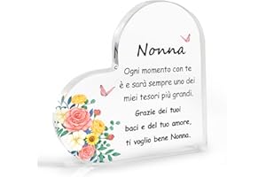 CDIXLMUZ Regali Natale Regalo Nonna Decorazione Targa Acrilica Regalo Per Nonna Compleanno Targa Decorativa Originali Regali Natalizi Festa Della Mamma Thanksgiving Grazie Festa Dei Nonni da Nipote Nipoti
