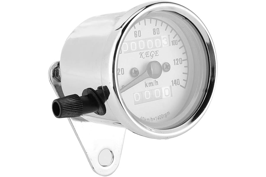 Akozon Universal 12V Motorcycle Speedometer Odometer with Night Viewing Yellow Backlight, Vintage Style Design, Easy Installation, and Accurate Speed Measurement